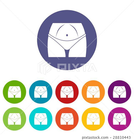 Slim woman body in panties set icons Slim woman body in panties set icons 28810443