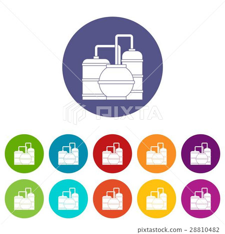 Gas storage tanks set icons Gas storage tanks set icons 28810482