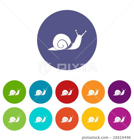 Snail set icons 28810496