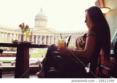 woman in a restaurant in Petersburg 28811390