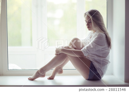 beautiful young woman at home in the apartment beautiful young woman at home in the apartment 28811546