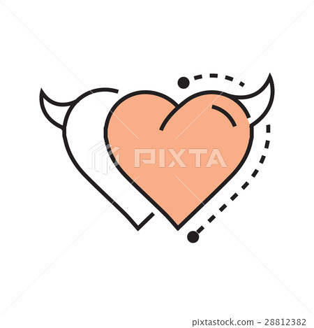 Two Line icon Style Heart Devil design Two Line icon Style Heart Devil design 28812382