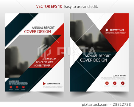 Red Black annual report Brochure template flyer 28812728