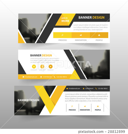Yellow triangle corporate business banner template Yellow triangle corporate business banner template 28812899