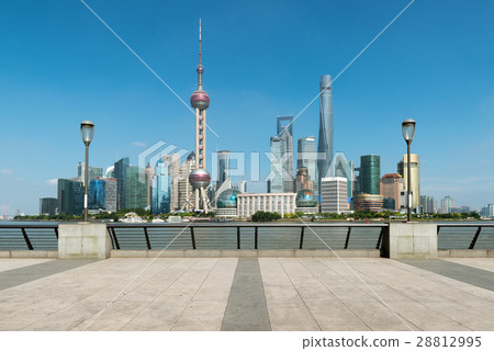 Cityscape of in Shanghai bund with modern building Cityscape of in Shanghai bund with modern building 28812995