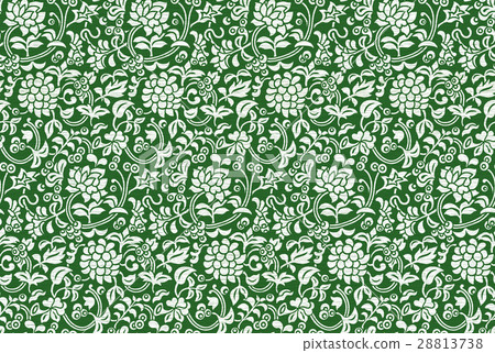 Continuous flower pattern large - green-A Continuous flower pattern large - green-A 28813738