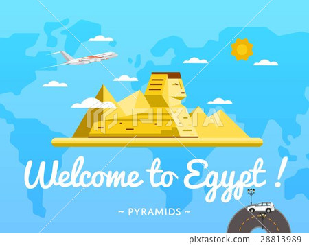 Welcome to Egypt poster with famous attraction 28813989