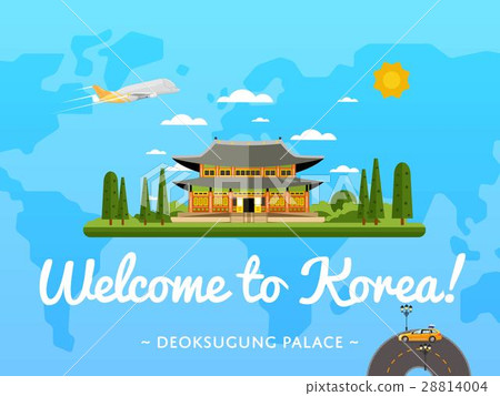 Welcome to Korea poster with famous attraction Welcome to Korea poster with famous attraction 28814004