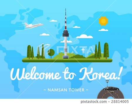 Welcome to Korea poster with famous attraction 28814005