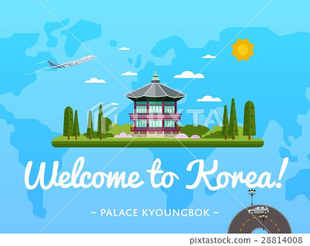 Welcome to Korea poster with famous attraction 28814008