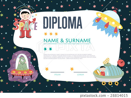 Diploma Cartoon Vector Template 28814015