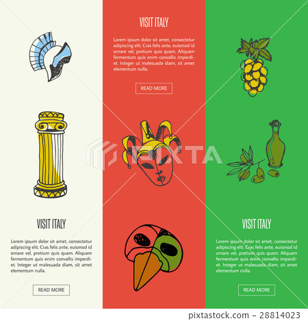 Visit Italy Touristic Vector Web Banners Visit Italy Touristic Vector Web Banners 28814023