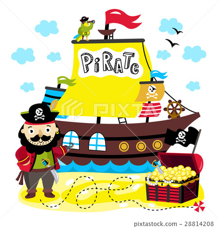 Funny pirate elements isolated on white background 28814208