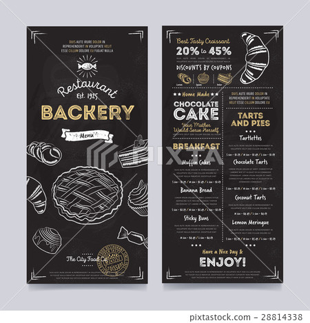 Restaurant cafe menu template design, raster 28814338