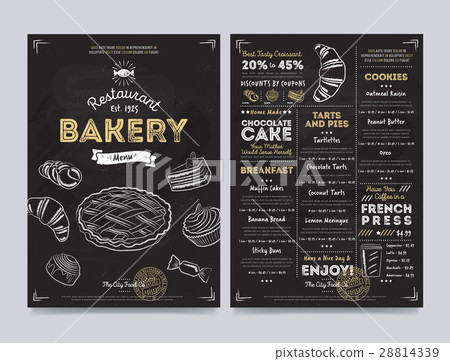 Restaurant cafe menu template design, raster 28814339