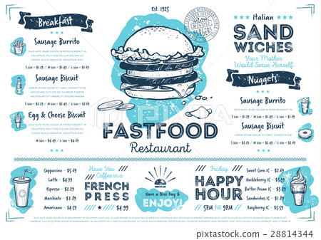 Restaurant cafe fast food menu template 28814344