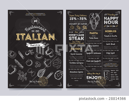 Restaurant cafe menu template design, raster 28814366