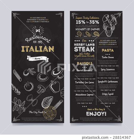 Restaurant cafe menu template design, raster 28814367