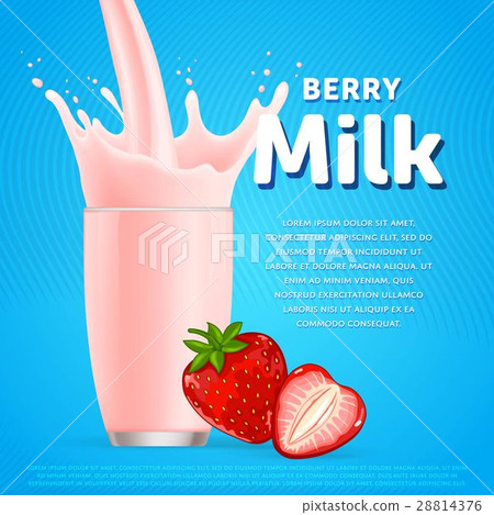 Strawberry sweet milkshake dessert cocktail 28814376