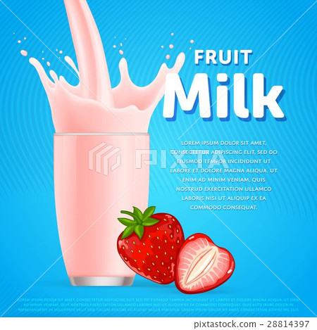 Strawberry sweet milkshake dessert cocktail 28814397