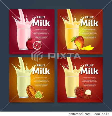 Fruit mix sweet milkshake dessert cocktail Fruit mix sweet milkshake dessert cocktail 28814416