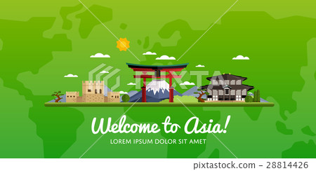 Travel and tourism raster illustration. 28814426
