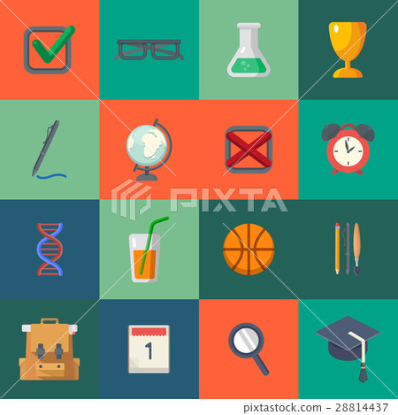 Back to school icons set raster illustration Back to school icons set raster illustration 28814437