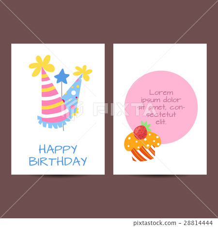 Happy birthday postcard raster illustration Happy birthday postcard raster illustration 28814444