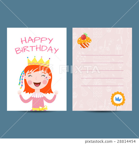 Happy birthday postcard raster illustration Happy birthday postcard raster illustration 28814454