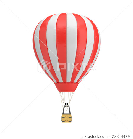 3d rendering of a red and white hot air balloon - Stock Illustration ...