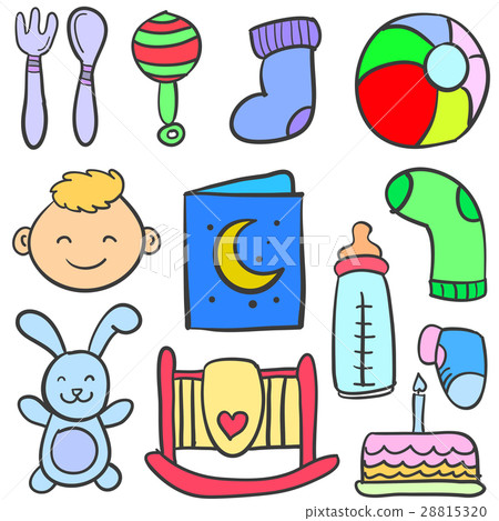 Doodle of baby set element Doodle of baby set element 28815320