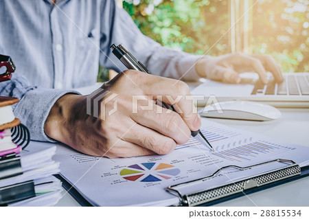 Business man hand working Business man hand working 28815534