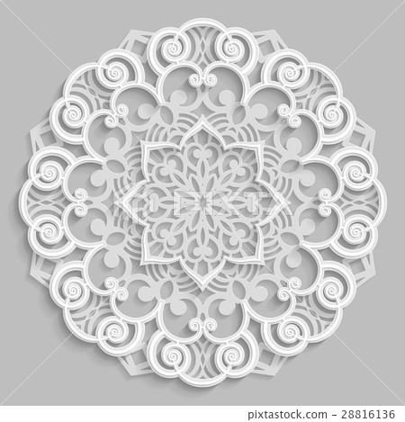 Lace 3D mandala,round symmetrical openwork pattern Lace 3D mandala,round symmetrical openwork pattern 28816136