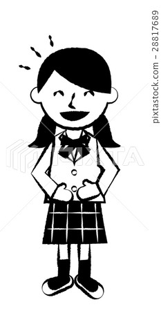 Female student whole body laugh 28817689