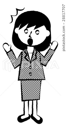 Female employee whole body surprised Female employee whole body surprised 28817707