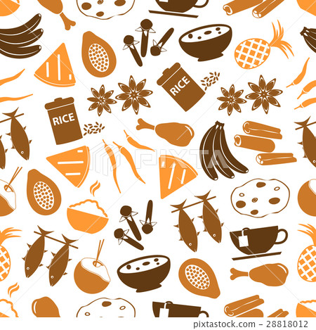 indian food theme set of simple icons pattern 28818012