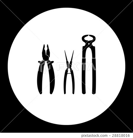 variations of pliers hand tools simple icon variations of pliers hand tools simple icon 28818016