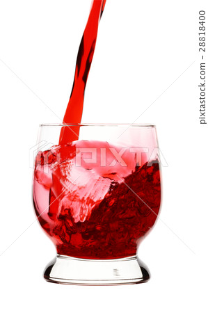 Red wine is being poured into glass, 28818400