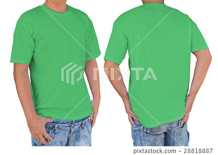 Man wearing blank lime green t-shirt 28818887