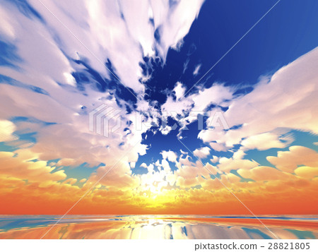 Wind and clouds with the sea 28821805