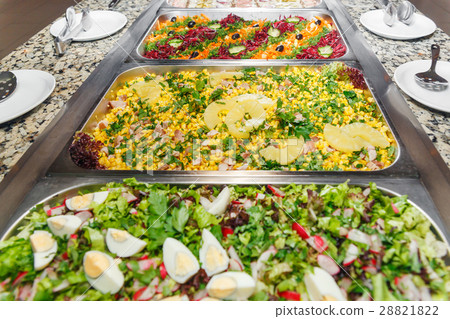 Salad selection in a hotel restaurant 28821822