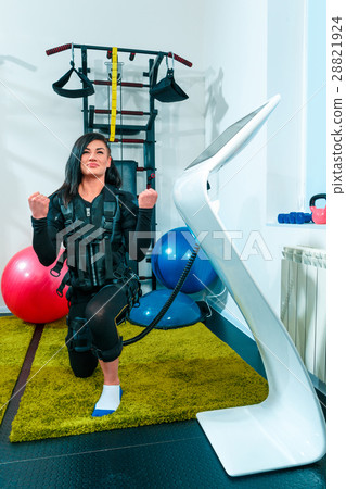 The female athlete doing they exercise in a ems 28821924