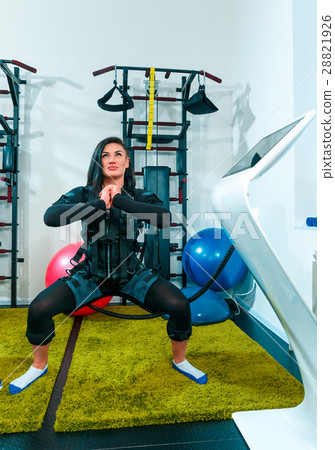 The female athlete doing they exercise in a ems 28821926