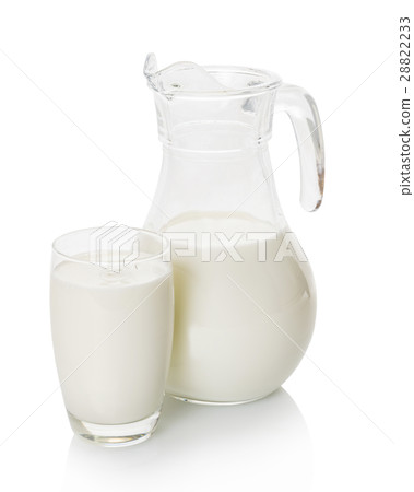 milk carafe and glass 28822233