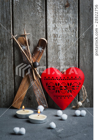 Christmas decoration on concrete background Christmas decoration on concrete background 28822756
