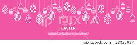 Decorated Colorful Eggs Easter Holiday Symbols Decorated Colorful Eggs Easter Holiday Symbols 28823037