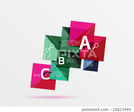 Overlapping square infographics 28823449