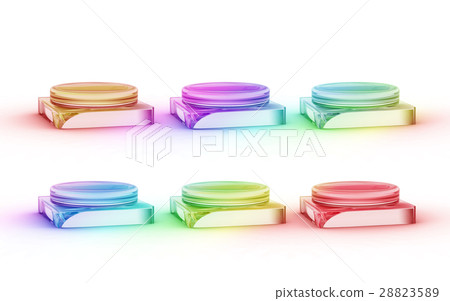 six of color glass stands for products display 28823589