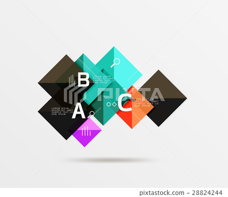 Modern flying square infographic 28824244