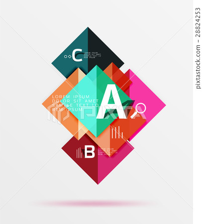 Modern flying square infographic Modern flying square infographic 28824253